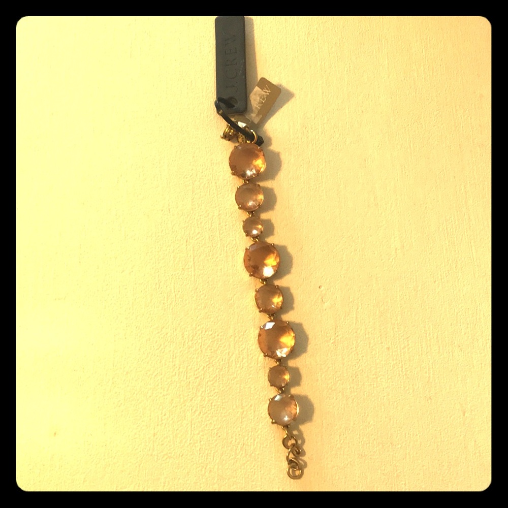 J crew gold with light pink stone bracelet!